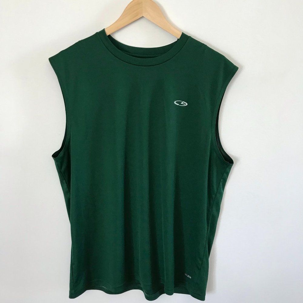 Champion Men's Green Sleeveless Shirt, L (y80)